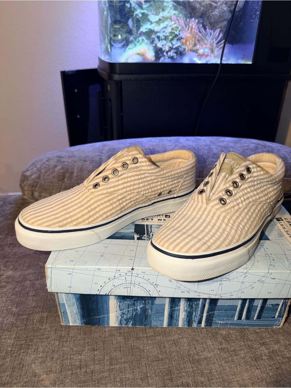 Sperry Top-Sider Striper LL CVO Seersucker Stripe Sneakers Men’s 8.5